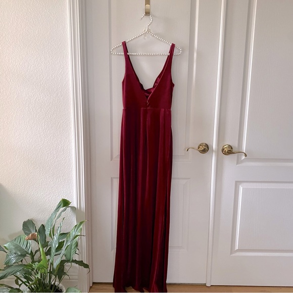 Red Velvet Maxi Dress - Picture 2 of 8